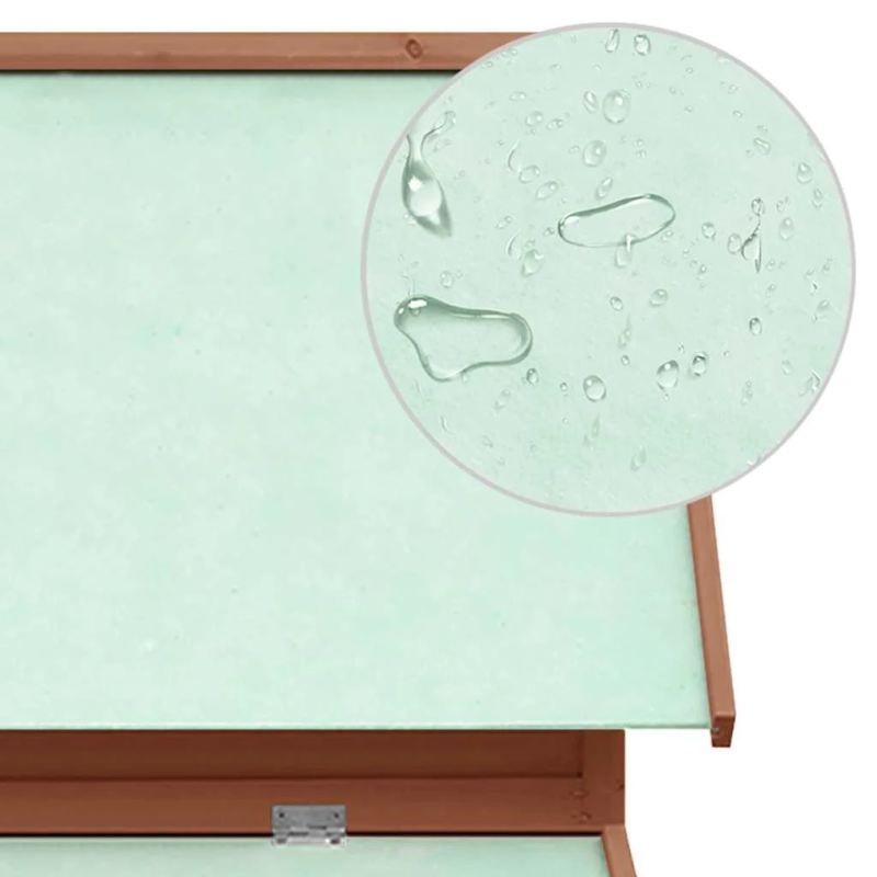 vidaXL vistu būris, 150x96x110 cm, brūns ar baltu, egles masīvkoks