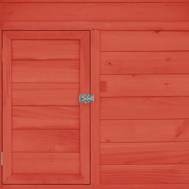 vidaXL vistu būris, 150x96x110 cm, sarkans ar baltu, egles masīvkoks