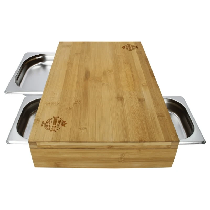 Virtuves dēlītis ar 3 nerūsējošā tērauda paplātēm, KS Tools