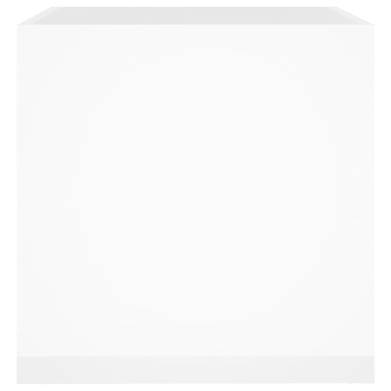 vidaXL puķu kaste, spīdīgi balta, 40x40x40 cm, inženierijas koks