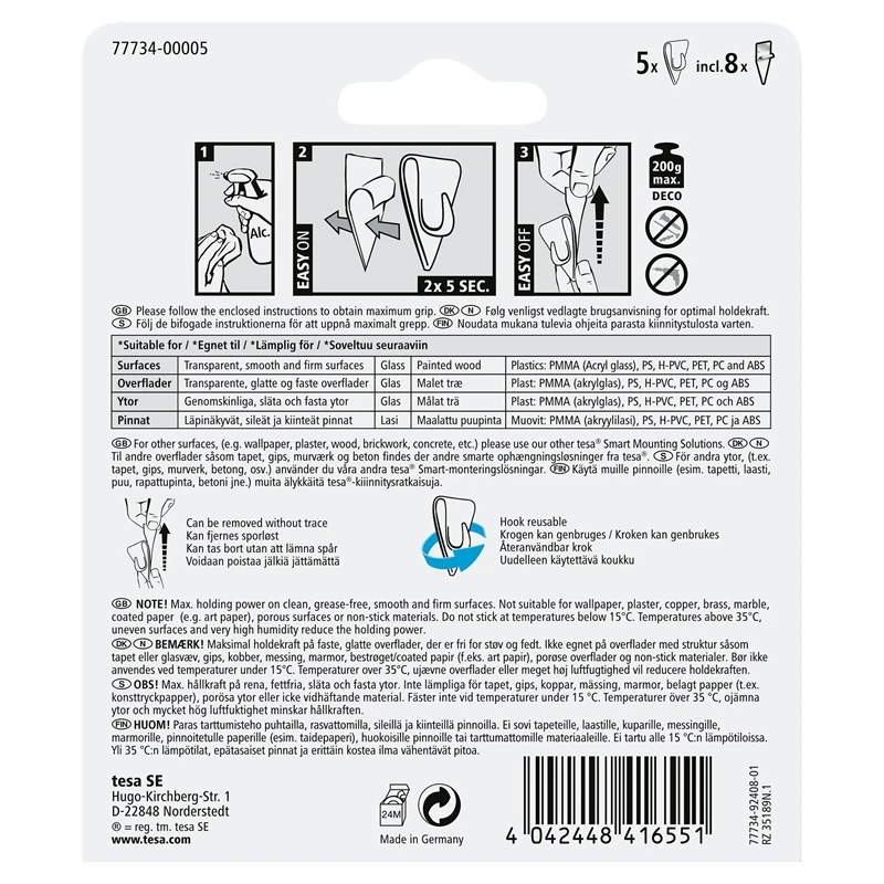 Āķi, caurspīdīgi, 77734, 5X0.2 kg, DECO