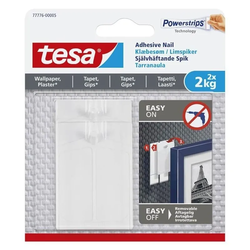 Āķi rāmja piekāršanai Tesa Powerstrips, balta krās.