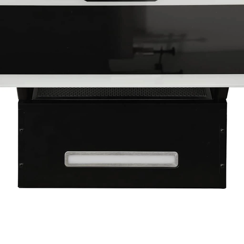 vidaXL tvaika nosūcējs, 60 cm, tērauds, rūdīts stikls, melns