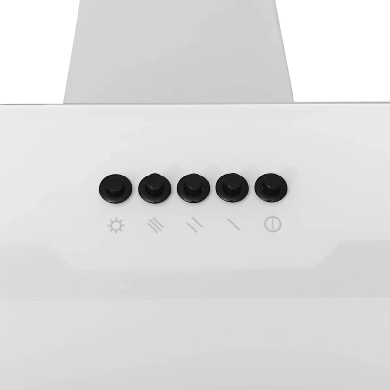 vidaXL tvaika nosūcējs, 60 cm, tērauds, rūdīts stikls, balts