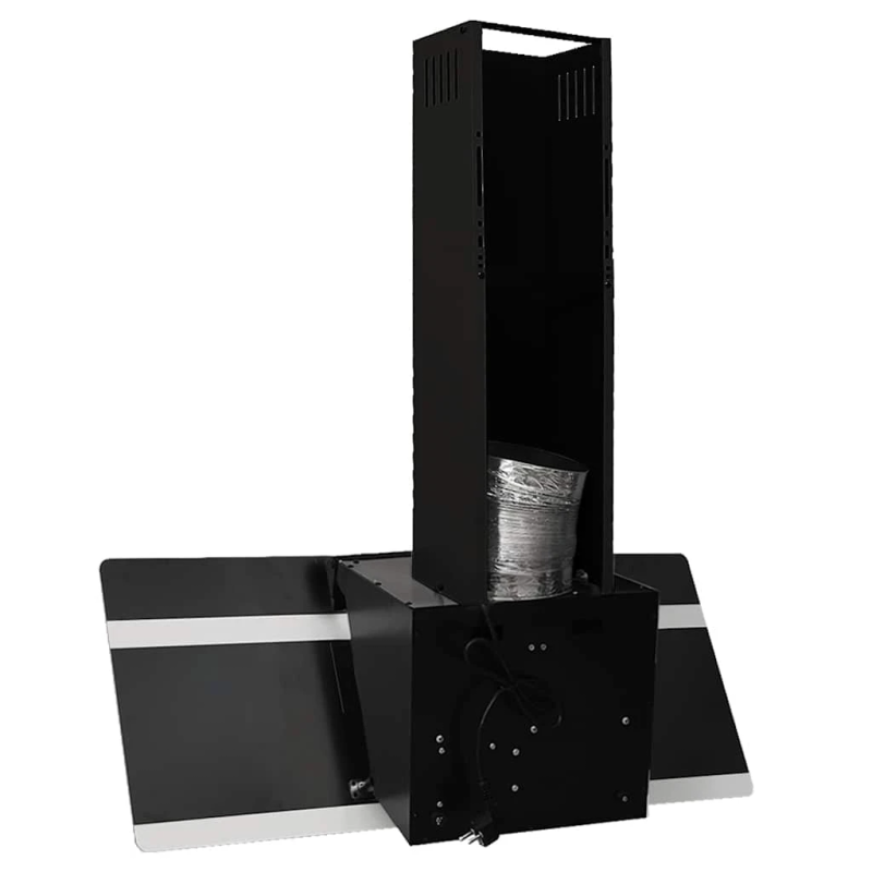 vidaXL tvaika nosūcējs, 90 cm, tērauds, rūdīts stikls, melns