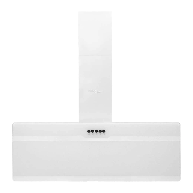 vidaXL tvaika nosūcējs, 90 cm, tērauds, rūdīts stikls, balts