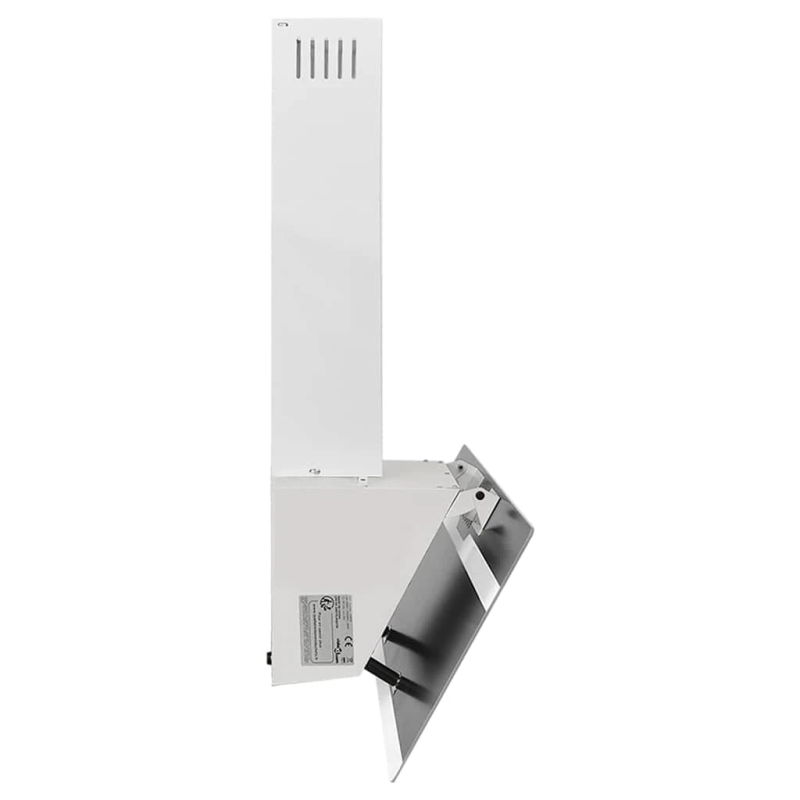 vidaXL tvaika nosūcējs, 90 cm, tērauds, rūdīts stikls, balts