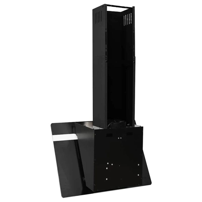 vidaXL tvaika nosūcējs, 60 cm, tērauds, rūdīts stikls, melns