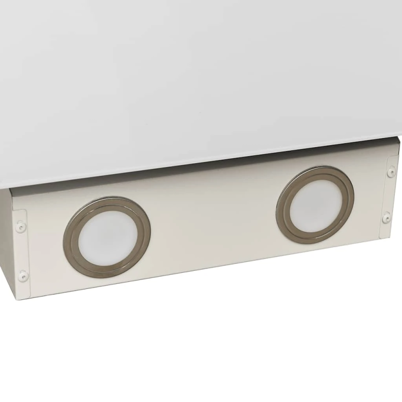 vidaXL tvaika nosūcējs, 60 cm, tērauds, rūdīts stikls, balts