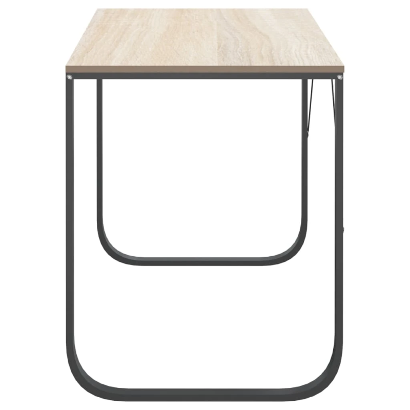 vidaXL datorgalds, 110x60x73 cm, skaidu plāksne, melna un ozola krāsa