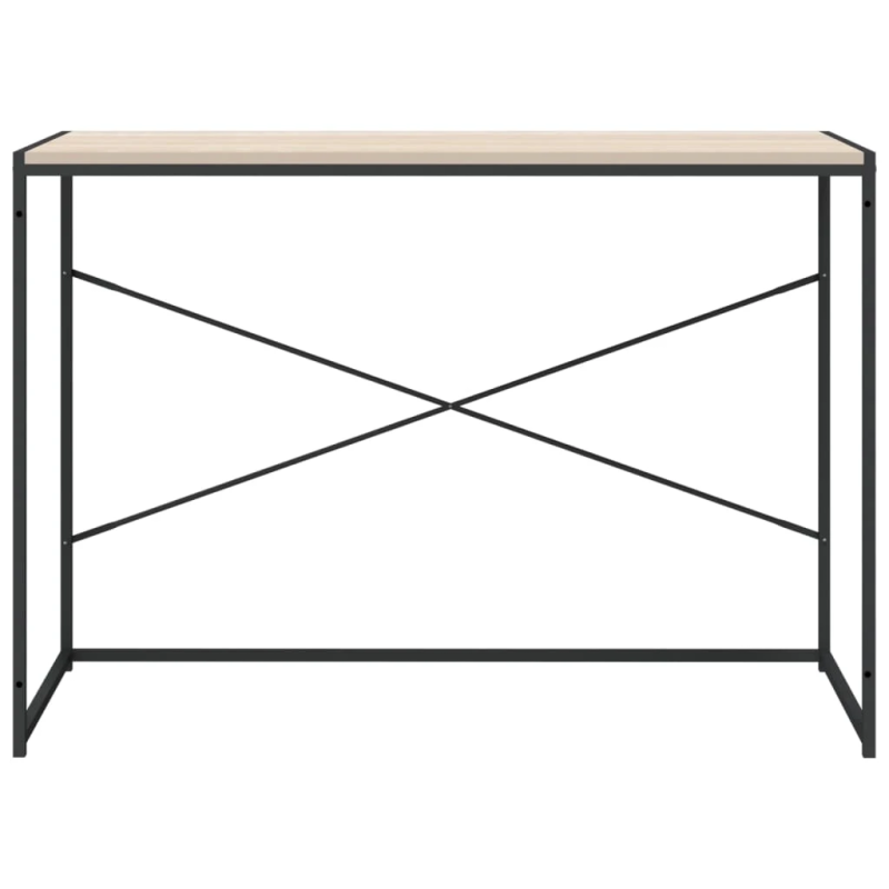 vidaXL datorgalds, 110x60x70 cm inženierijas koks melna un ozola krāsa