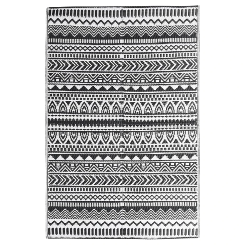 vidaXL āra paklājs, ARAKIL melns, 120x180 cm, PP