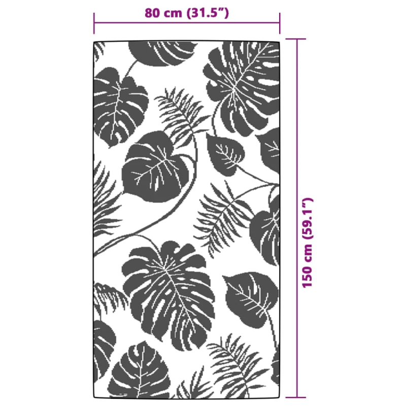 vidaXL āra paklājs, 80x150 cm, ARAKIL zaļš PP