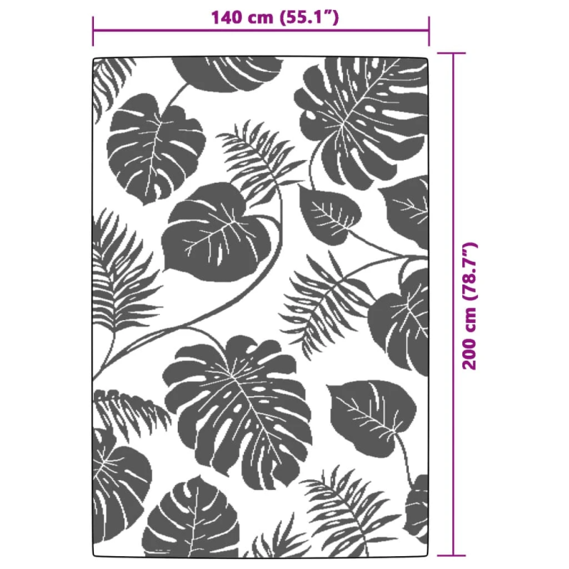 vidaXL āra paklājs, 140x200 cm, ARAKIL zaļš, PP