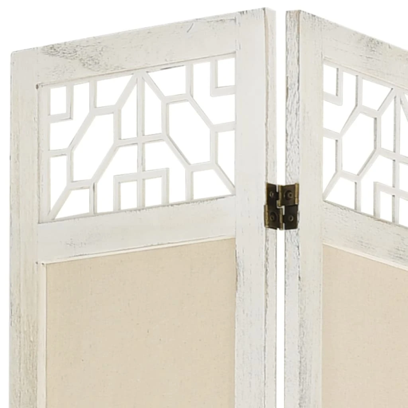 vidaXL 5 paneļu istabas aizslietnis, 175x165 cm, krēmkrāsas audums