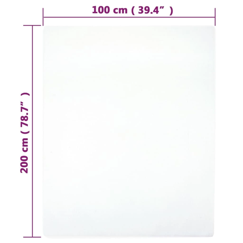 vidaXL palagi ar gumiju, 2 gab., balti, 100x200 cm, kokvilna