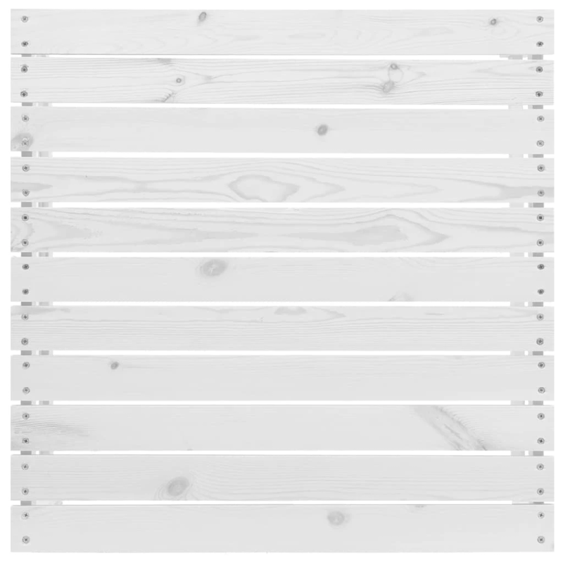 vidaXL dārza kājsoliņš, balts, priedes masīvkoks