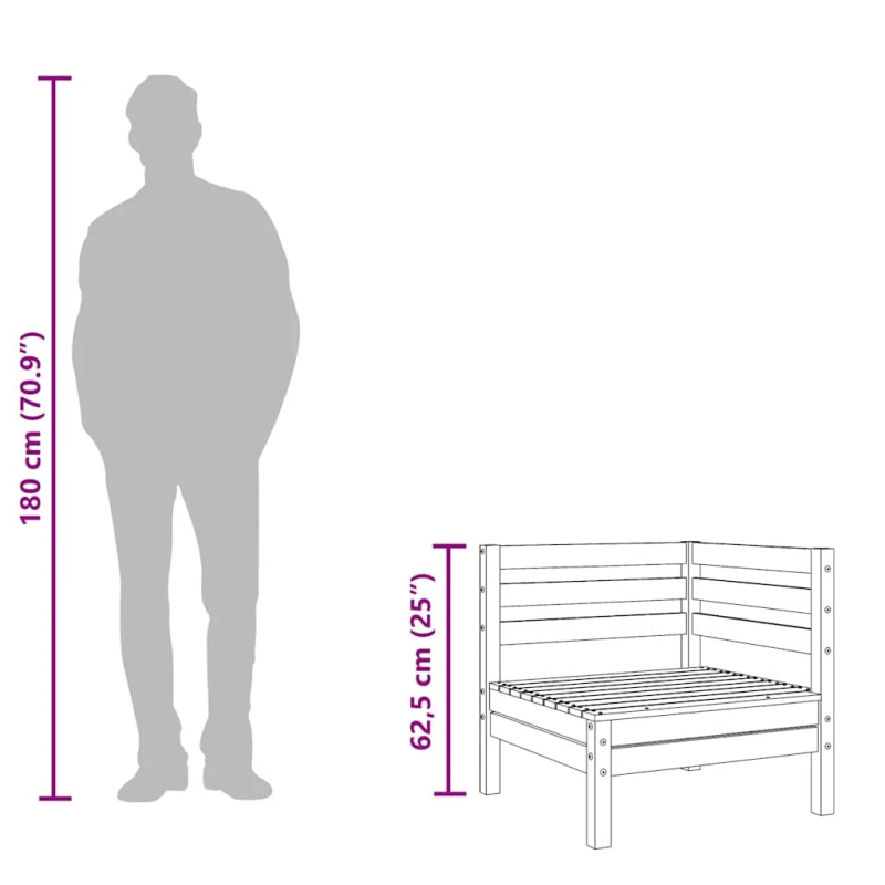 vidaXL dārza stūra dīvāni, 2 gab., medus brūni, priedes masīvkoks