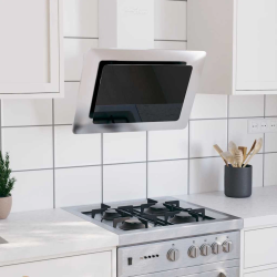 vidaXL tvaika nosūcējs, 60 cm, nerūsējošs tērauds un rūdīts stikls