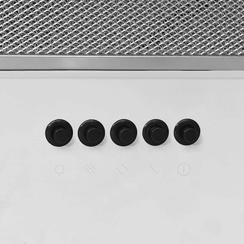 vidaXL tvaika nosūcējs, 60 cm, tērauds, rūdīts stikls, balts