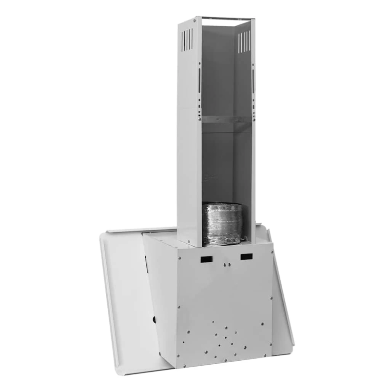 vidaXL tvaika nosūcējs, 60 cm, tērauds, rūdīts stikls, balts