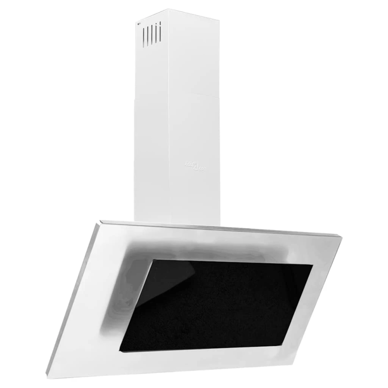 vidaXL tvaika nosūcējs, 90 cm, tērauds, rūdīts stikls, sudraba krāsa