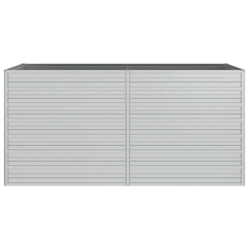 vidaXL augstā puķu kaste, 160x80x77 cm, cinkots tērauds, sudraba krāsa