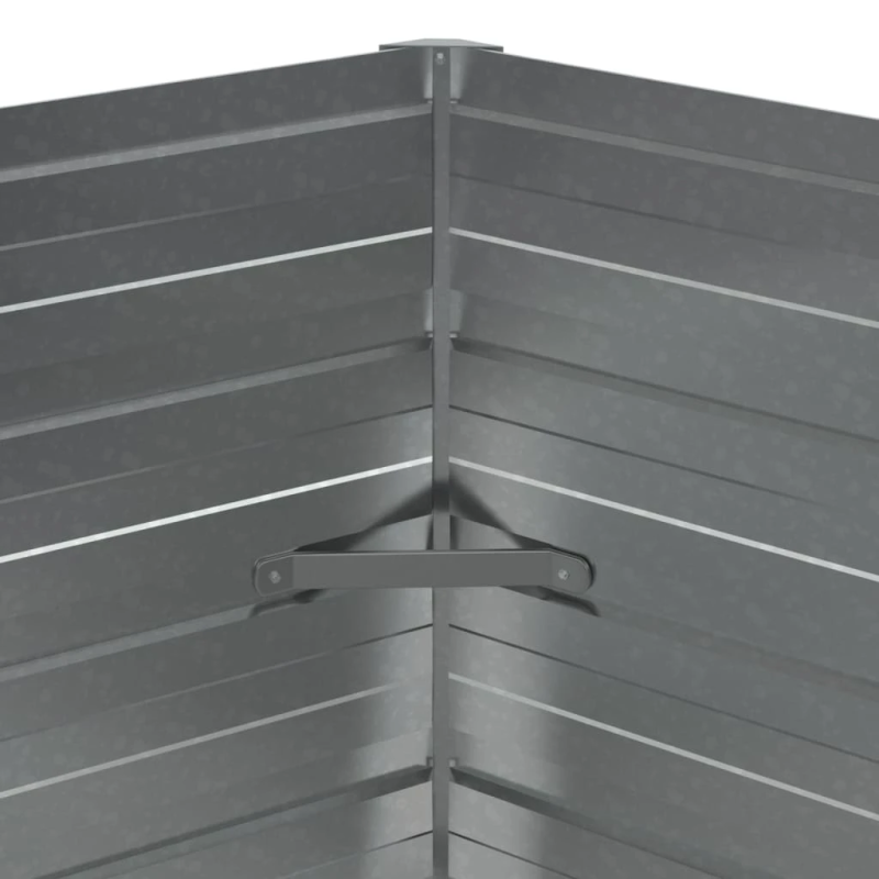 vidaXL augstā puķu kaste, 129x45 cm, cinkots tērauds, sudraba krāsa