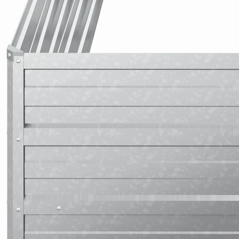 vidaXL augstā puķu kaste, 100x100x77 cm, cinkots tērauds, sudrabains