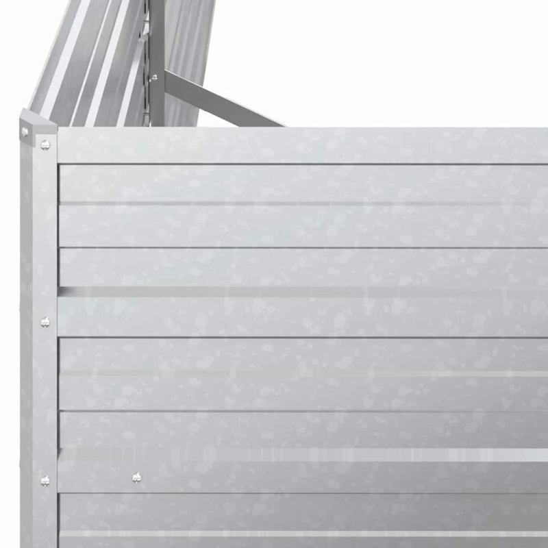 vidaXL augstā puķu kaste, 160x80x45 cm, cinkots tērauds, sudrabains