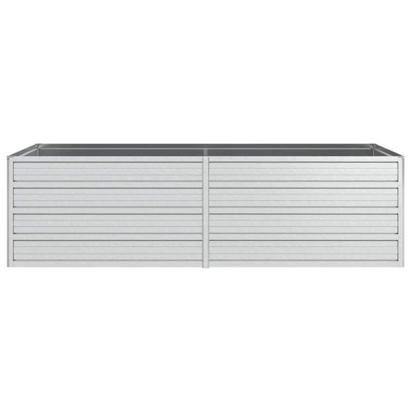 vidaXL augstā puķu kaste, 160x80x45 cm, cinkots tērauds, sudrabains