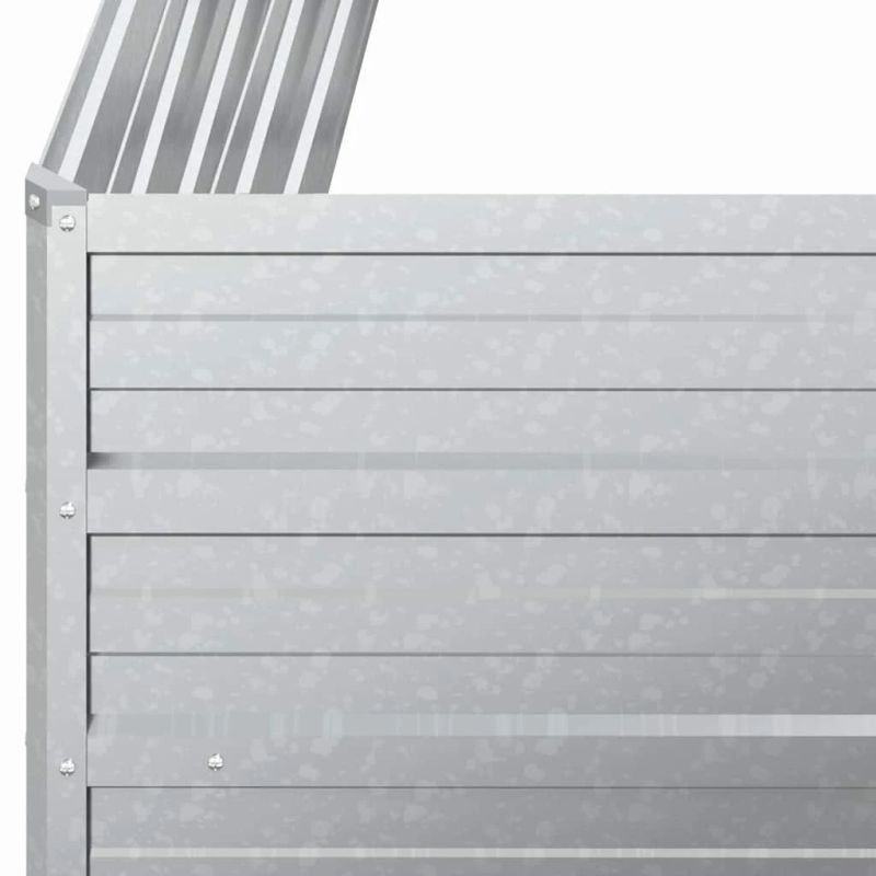 vidaXL augstā puķu kaste, 100x100x45 cm, cinkots tērauds, sudrabains