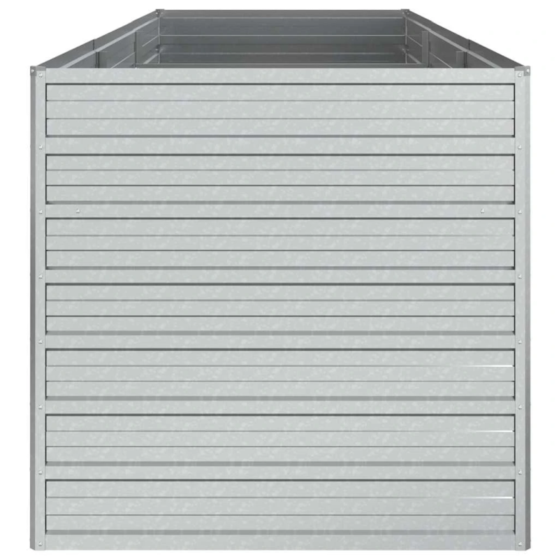 vidaXL augstā puķu kaste, 240x80x77 cm, cinkots tērauds, sudrabains