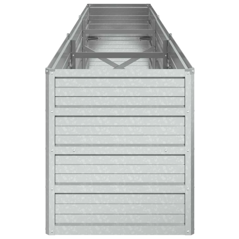 vidaXL augstā puķu kaste, 240x40x45 cm, cinkots tērauds, sudrabains