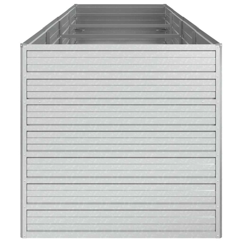 vidaXL augstā puķu kaste, 320x80x77 cm, cinkots tērauds, sudrabains