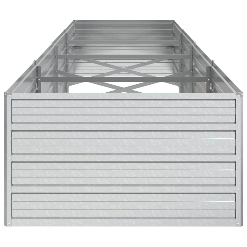 vidaXL augstā puķu kaste, 320x80x45 cm, cinkots tērauds, sudrabains