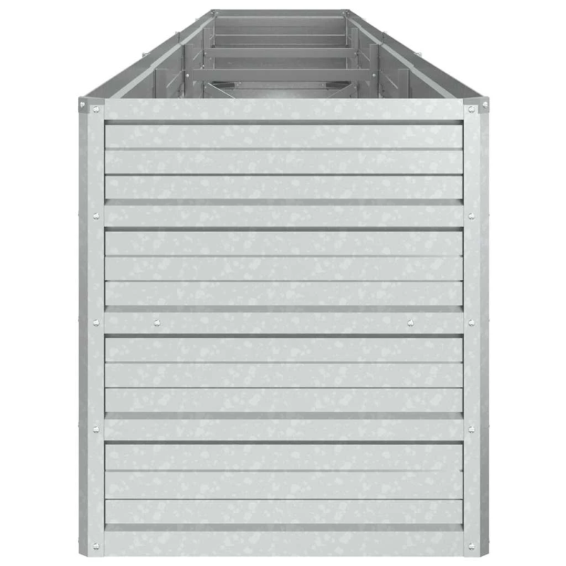 vidaXL augstā puķu kaste, 320x40x45 cm, cinkots tērauds, sudrabains