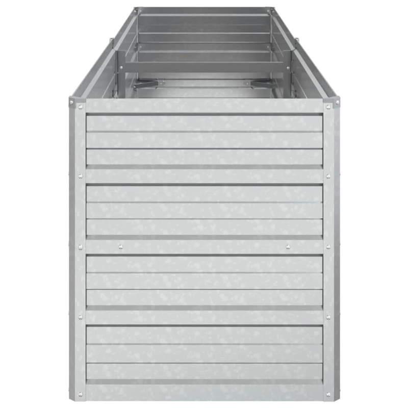 vidaXL augstā puķu kaste, 160x40x45 cm, cinkots tērauds, sudrabains