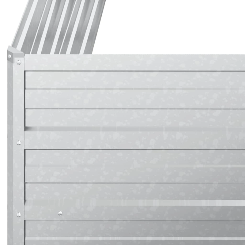 vidaXL augstā puķu kaste, 100x40x77 cm, cinkots tērauds, sudrabains