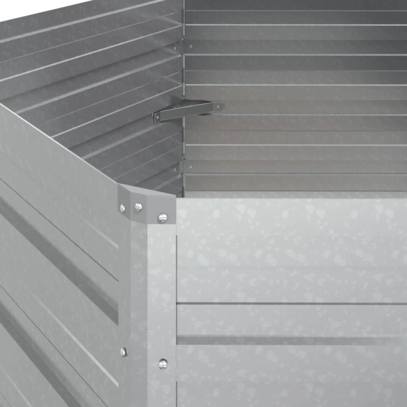 vidaXL augstā puķu kaste, 129x77 cm, cinkots tērauds, sudraba krāsa