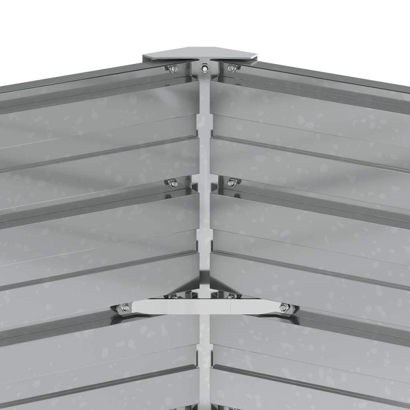 vidaXL augstā puķu kaste, 129x77 cm, cinkots tērauds, sudraba krāsa