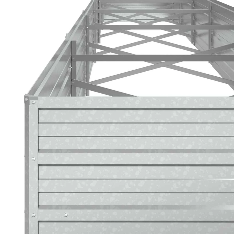 vidaXL augstā puķu kaste, 600x80x45 cm, cinkots tērauds, sudrabains