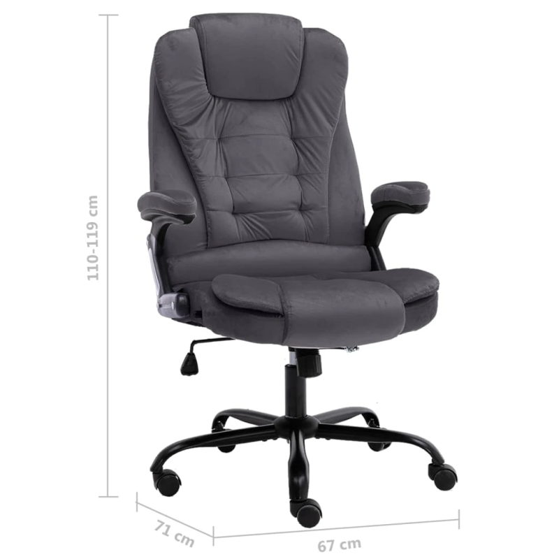 vidaXL biroja krēsls, tumši pelēks samts