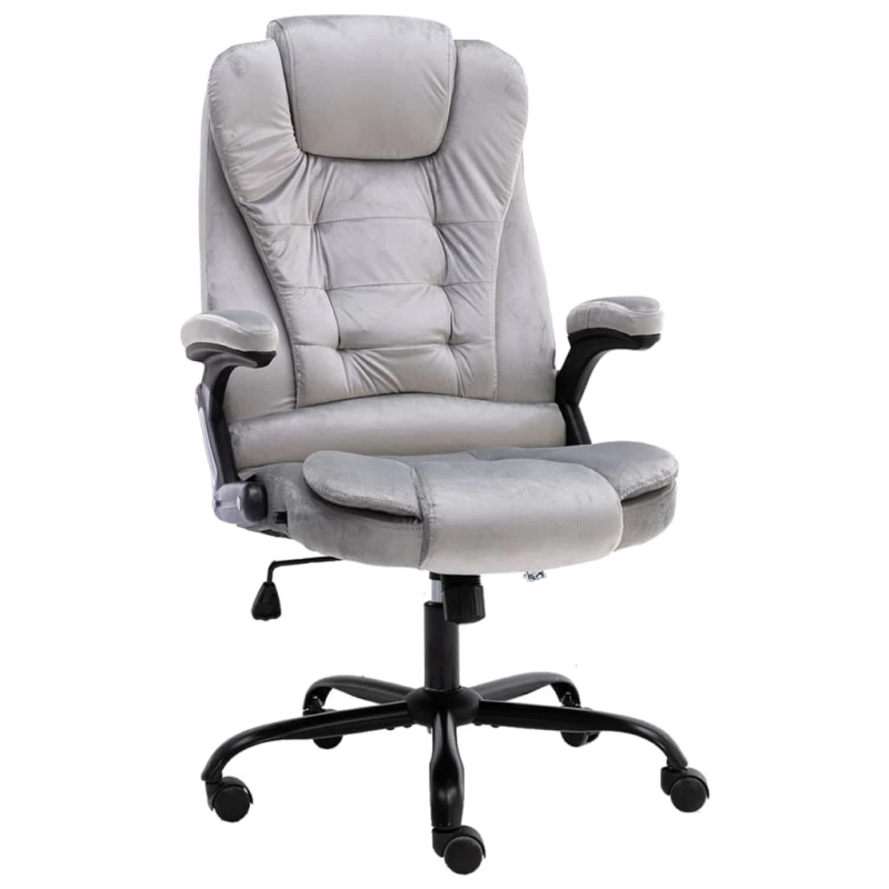 vidaXL biroja krēsls, gaiši pelēks samts
