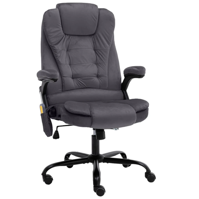 vidaXL biroja masāžas krēsls, tumši pelēks samts