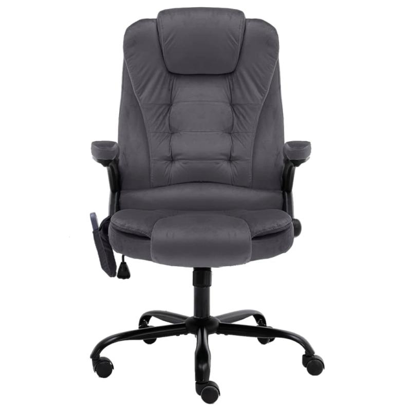 vidaXL biroja masāžas krēsls, tumši pelēks samts