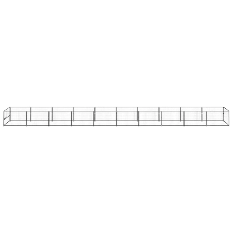 vidaXL suņu voljērs, melns, 10 m², tērauds