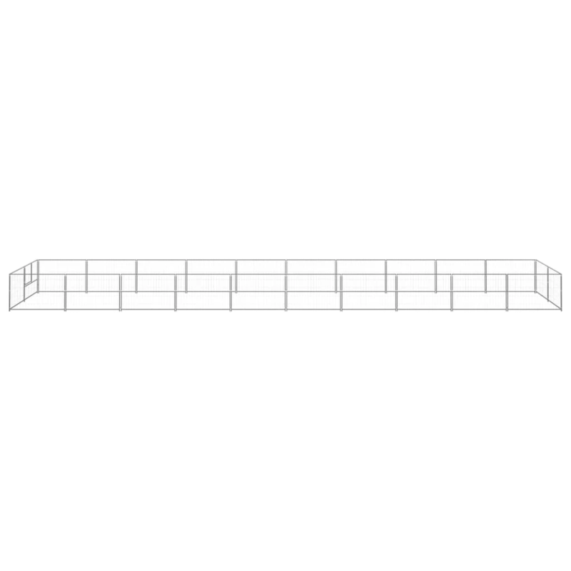 vidaXL suņu voljērs, sudraba krāsa, 20 m², tērauds