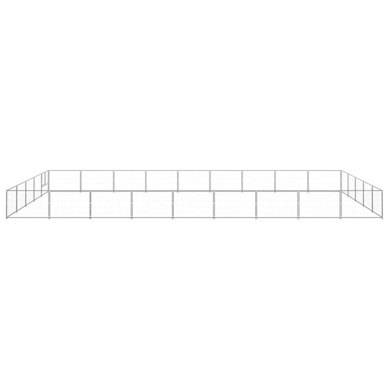 vidaXL suņu voljērs, sudraba krāsa, 45 m², tērauds