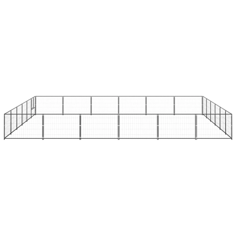 vidaXL suņu voljērs, melns, 36 m², tērauds